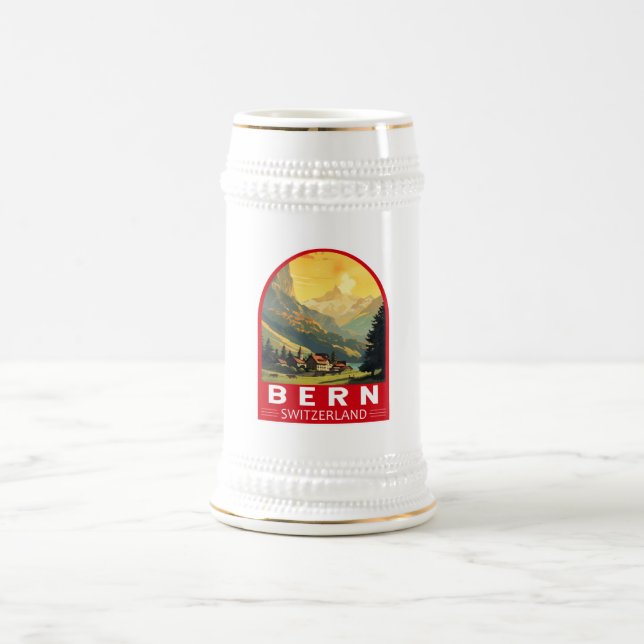 Bern Switzerland Travel Art Vintage Bierglas (Mittel)