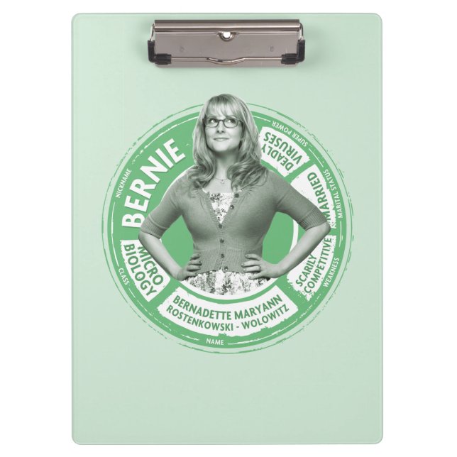 Bernadette Info Graphic Klemmbrett (Vorderseite)