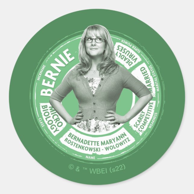 Bernadette Info Graphic Runder Aufkleber (Vorderseite)