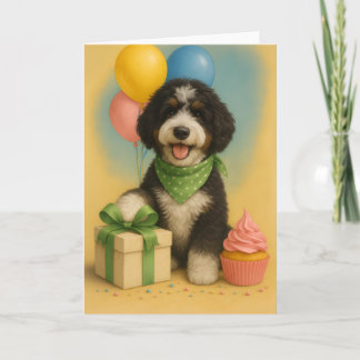 Bernadoodle Birthday Karte