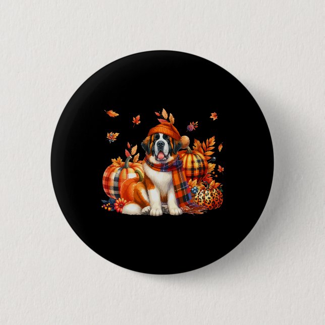 Bernard Erntedank Leopard Pumpkins Fall Lea Button (Vorderseite)