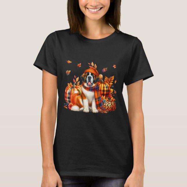Bernard Erntedank Leopard Pumpkins Fall Lea T-Shirt (Vorderseite)