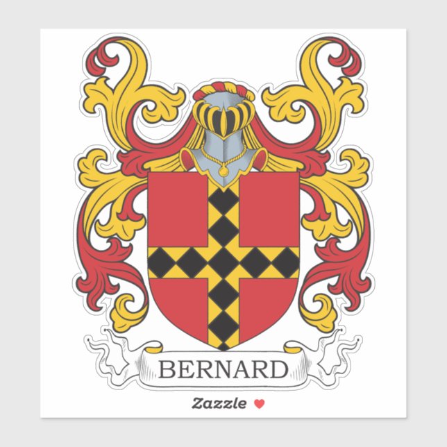 Bernard Familienwappen Aufkleber (Blatt)