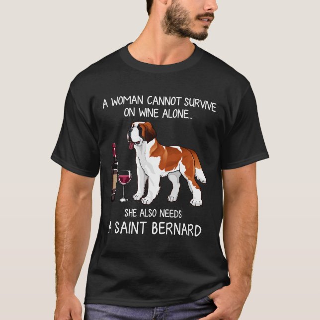 Bernard und Weinhund Angepasst T-Shirt (Vorderseite)
