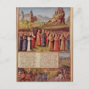Bernard von Clairvaux predigen den zweiten Kreuzzu Postkarte