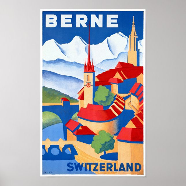 Berne Suisse - Poster Vintage voyage restauré (Devant)