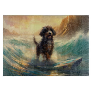 Bernedoodle Beach Surfen Malerei Schneidebrett