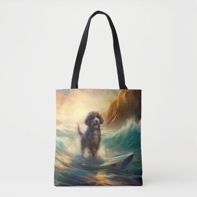 Bernedoodle Beach Surfen Malerei Tasche (Vorderseite)