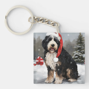 Bernedoodle Chien dans Noël de neige