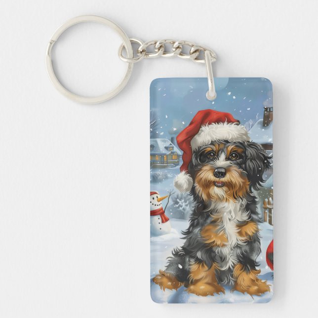 Bernedoodle Chien Winter Wonderland Noël (Devant)