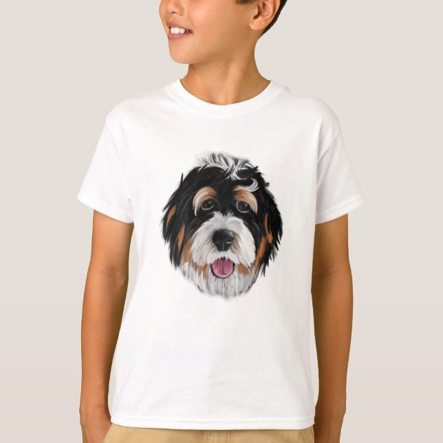 Bernedoodle Dog Face T-Shirt (Vorderseite)