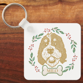 Bernedoodle Dog Personalisiert Schlüsselanhänger
