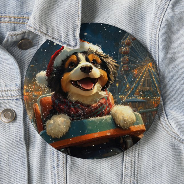 Bernedoodle Dog Roller Untersetzer Weihnachten Button (Beispiel)