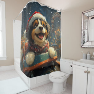 Bernedoodle Dog Roller Untersetzer Weihnachten Duschvorhang