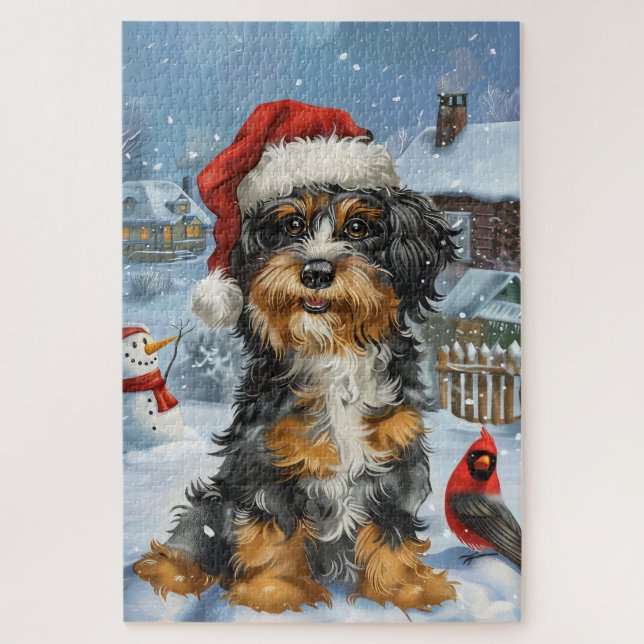 Bernedoodle Dog Winter Wunderland Weihnachten (Vertikal)