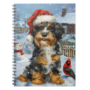 Bernedoodle Dog Winter Wunderland Weihnachten Notizblock