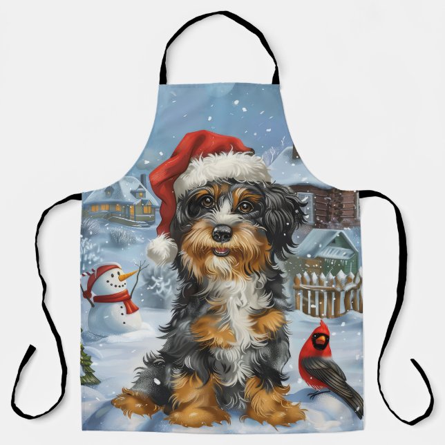 Bernedoodle Dog Winter Wunderland Weihnachten Schürze (Vorderseite)