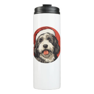 Bernedoodle Dog Xmas Doodle Doodle Niedliche Weihn Thermosbecher