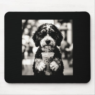 Bernedoodle Eiskaffee Foto Lustige Hunde Liebhaber Mousepad