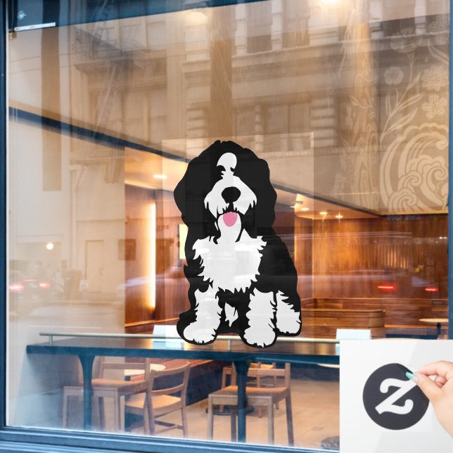 Bernedoodle Fensteraufkleber (Café-Fenster)
