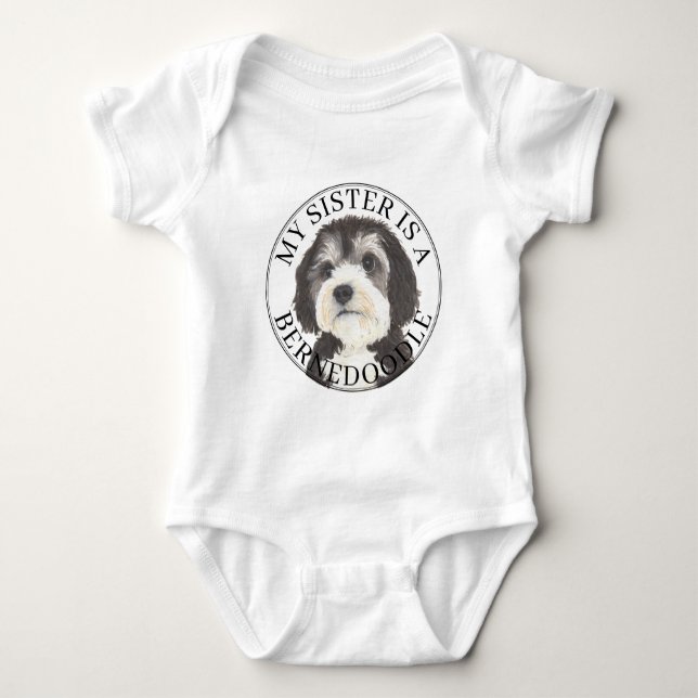 Bernedoodle große Schwester Baby Strampler (Vorderseite)