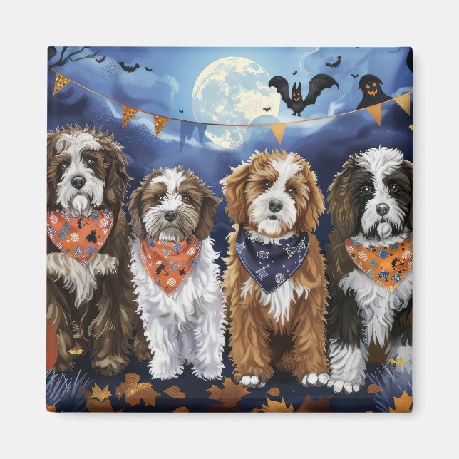 Bernedoodle Halloween Spooky Magnet (Vorne)