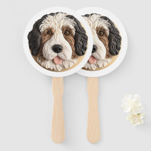 Bernedoodle Hund 3D Inspiriert Fächer