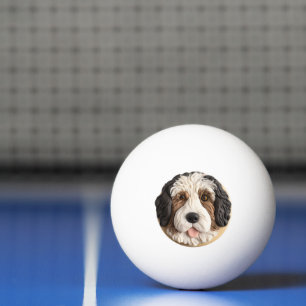 Bernedoodle Hund 3D Inspiriert Tischtennisball