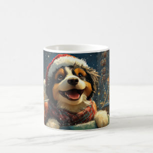Bernedoodle Hund Achterbahn Weihnachten  Kaffeetasse
