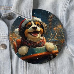 Bernedoodle-Hund-Rollercoaster-Weihnachten  Button