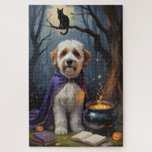 Bernedoodle-Hund - Whimsical Halloween-Malerei
