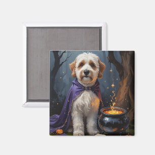 Bernedoodle-Hund - Whimsical Halloween-Malerei Magnet