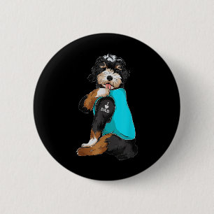 Bernedoodle I Liebe Vater Tattoo Apparel, Hund Vat Button