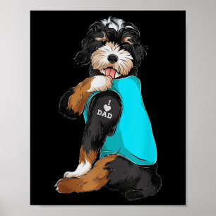Bernedoodle I Liebe Vater Tattoo Apparel, Hund Vat Poster