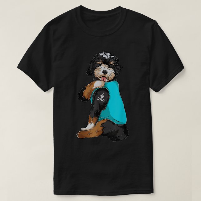 Bernedoodle I Liebe Vater Tattoo Apparel, Hund Vat T-Shirt (Design vorne)