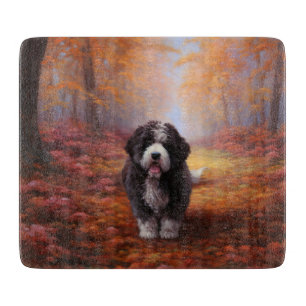 Bernedoodle im Herbst Leaves Fall Inspiriert Schneidebrett