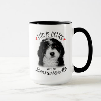 Bernedoodle noir et blanc 15oz Coffee Mug