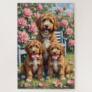 Bernedoodle Pfingstrosengarten Kunst