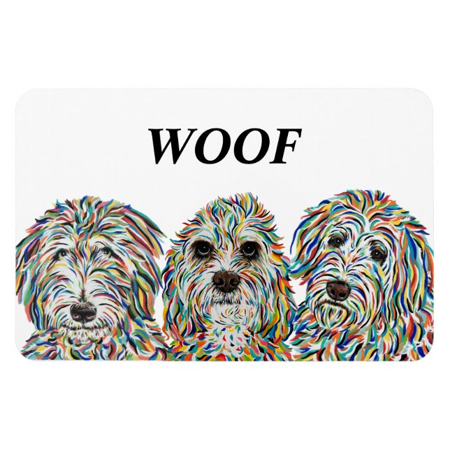 Bernedoodle, Spanier und Golden Doodle Magnet (Horizontal)