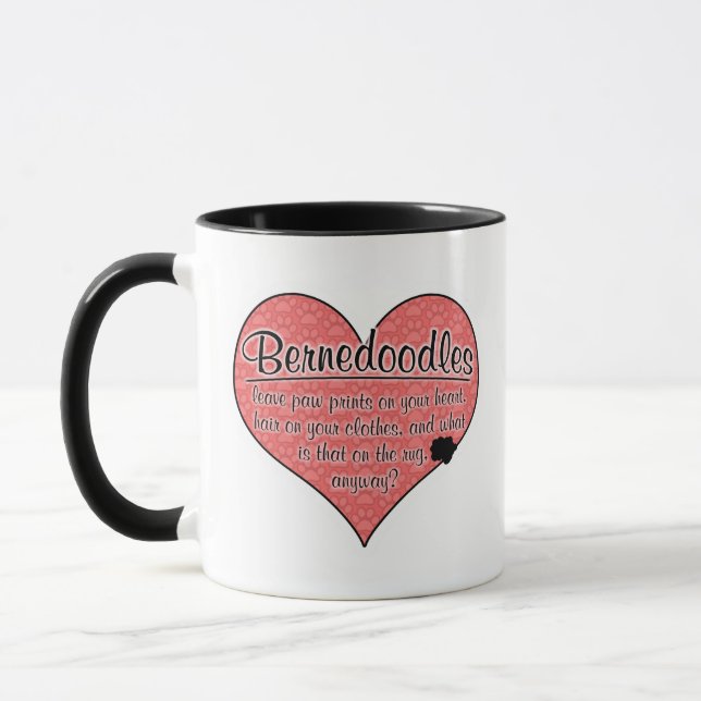 Bernedoodle Tatze druckt Hunde Humor Tasse (Links)