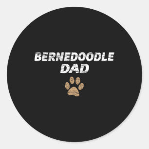 Bernedoodle Vater Mens and Kids T-Shirt - Geschenk Runder Aufkleber