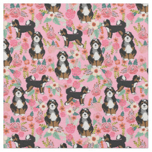 Bernedoodle Vintage Blumen rosa Stoff