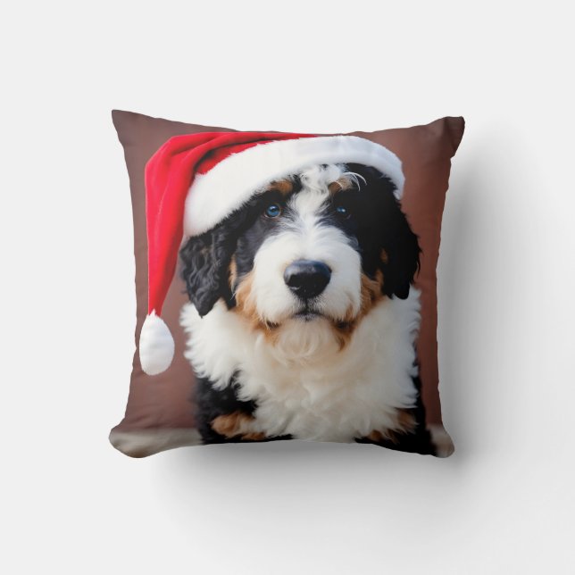 Bernedoodle Weihnachten Kissen (Vorderseite)