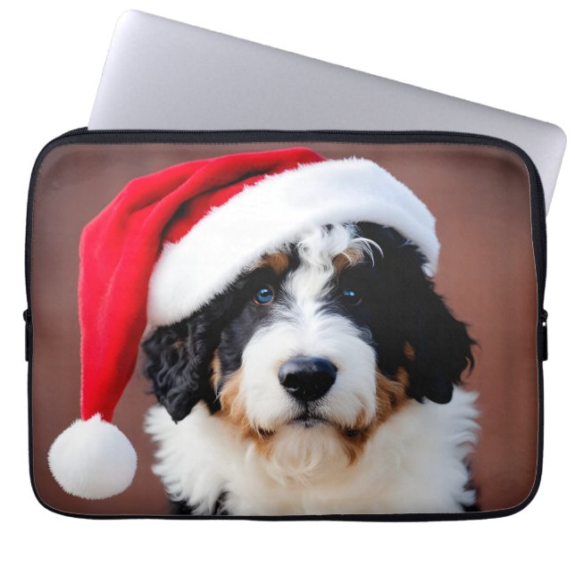 Bernedoodle Weihnachten Laptopschutzhülle (Vorderseite)