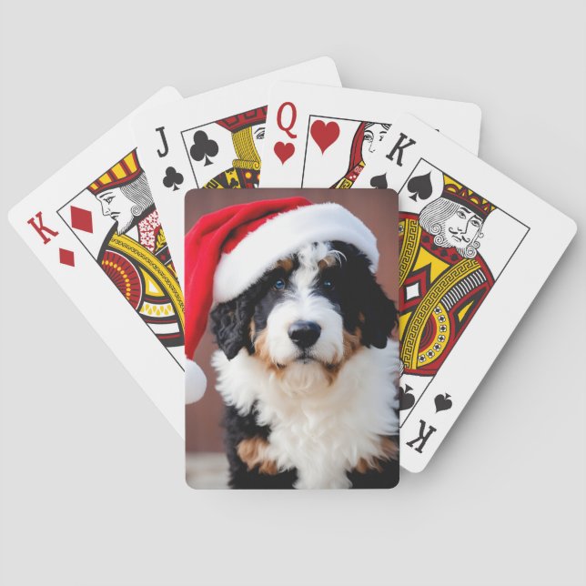 Bernedoodle Weihnachten Spielkarten (Rückseite)