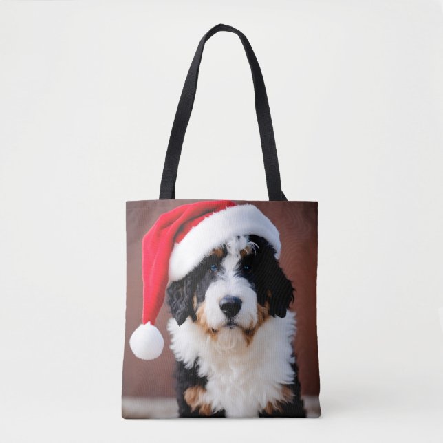 Bernedoodle Weihnachten Tasche (Vorderseite)