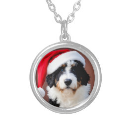 Bernedoodle Weihnachten Versilberte Kette