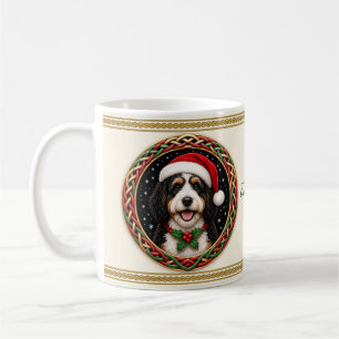 Bernedoodle Weihnachts-Hund personalisiert Kaffeetasse