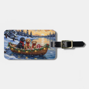 Bernedoodle Weihnachtsboot Urlaub Gepäckanhänger