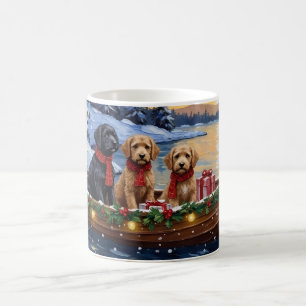 Bernedoodle Weihnachtsboot Urlaub Kaffeetasse